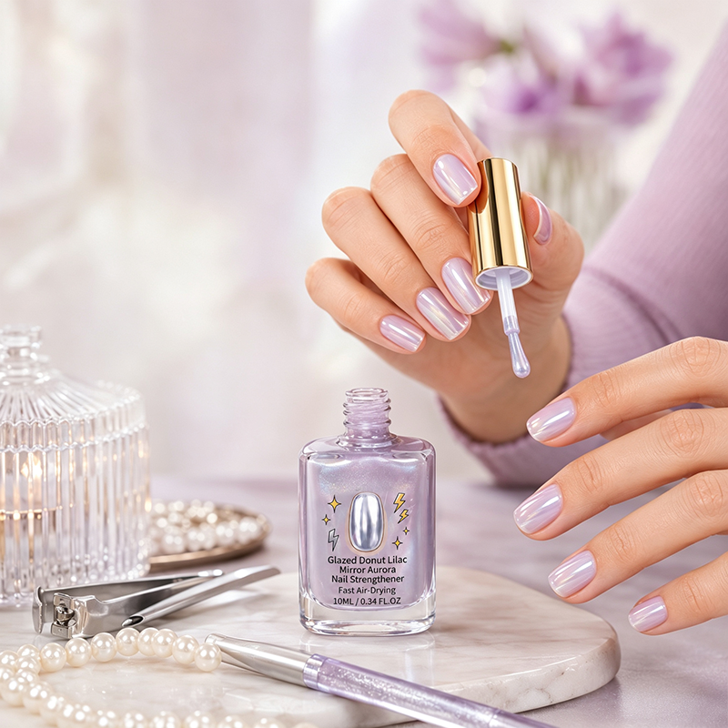 💅BUY 1 GET 1 FREE + 50% OFF !💥🖌️Lilac Glossy Mirror Nail Strengthener