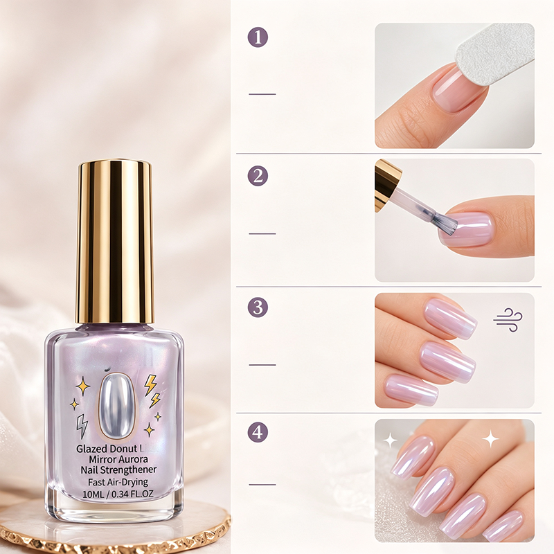 💅BUY 1 GET 1 FREE + 50% OFF !💥🖌️Lilac Glossy Mirror Nail Strengthener