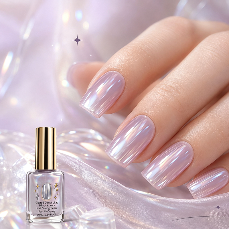 💅BUY 1 GET 1 FREE + 50% OFF !💥🖌️Lilac Glossy Mirror Nail Strengthener