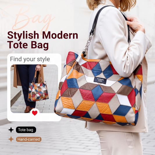 🎅Christmas HOT SALE👜50K+ SOLD!✨ Women's Geometric Tote Bag – Large Capacity Stylish Handbag For Everyday Elegance👜