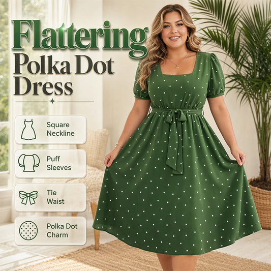 🎀Buy 2 Get Free Shipping🎀Women's Plus Size Polka Dot Dress 