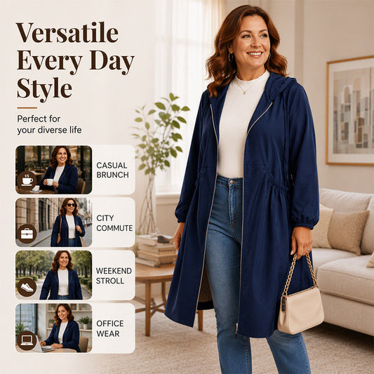 🧥Plus Size | Women's Mid-Length Hooded Everyday Jacket