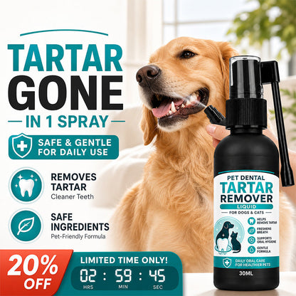 🫧Gentle Pet Dental Cleaning Spray🦷Vet‑Formulated Tartar Remover Spray for Dogs & Cats, Safe Oral Care Solution to Eliminate Bad Breath & Reduce Plaque
