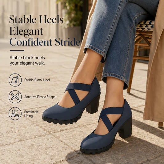 👠Womens Round Toe Crisscross Strap Mary Jane Shoes Chunky Heel Platform Cutout High Heels