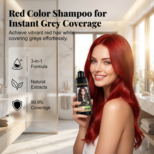 🧴3-in-1 Hair Colour Shampoo, Permanent Hair Dye Shampoo for Grey Hair Coverage