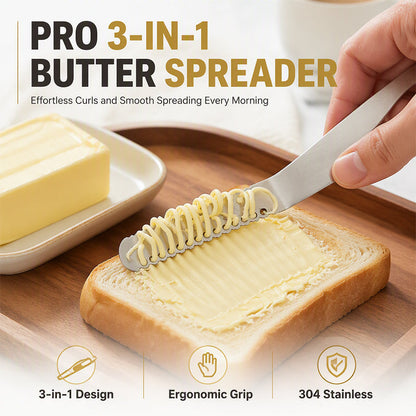 🍞LAST DAY ONLY: BUY 1 GET 1 FREE🔪Professional 304 Stainless Steel 3-in-1 Butter Knife and Spreader
