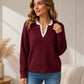 🌸LAST DAY SPECIAL PRICE!!🌸Women's Mock Neck Lace Trim Knit Sweater
