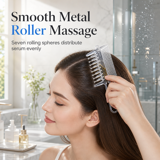 🎄 LAST DAY ONLY! Just £6.99!⏰Double Sided Scalp Applicator Comb and Roller Ball Massager for Hair Liquid and Essential Oils
