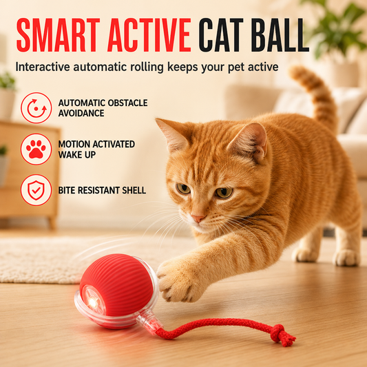 🎁Last Day Promotion 49% OFF🔥Smart Automatic Rolling Cat Toy Ball with Rope