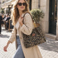 🌸LAST DAY ONLY £12.99 🌸Retro Leopard Print Tote Bag for Women