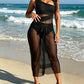 💥Last Day Special Sale 49% OFF👚Vacation One-shoulder Mesh Hollow-out Patchwork Swimsuit and Sarong Skirt Set