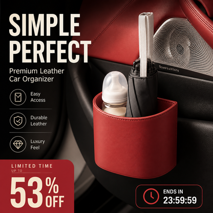 🥳2026 HOT SALE🥳💞50K+ SOLD!🚗🧺 53% OFF! Leather Car Door Cup Holder – Wide‑mouth opening, easy reach for drinks & phone. Clip‑on secure fit. PU leather, tough & stylish. 🛡️✨