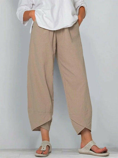 ✨Vintage Asymmetrical Elastic Waist Pockets Pants - Free Shipping