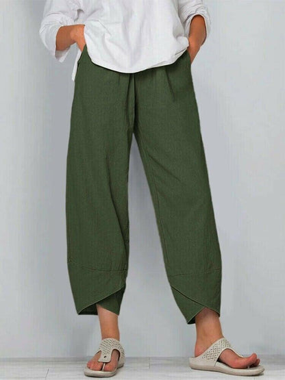 ✨Vintage Asymmetrical Elastic Waist Pockets Pants - Free Shipping