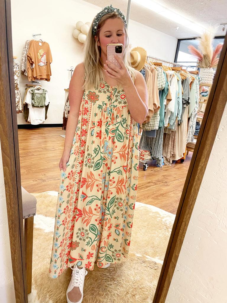🎁Vintage floral print loose sleeveless jumpsuit✨FREE SHIPPING