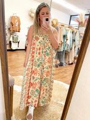 🎁Vintage floral print loose sleeveless jumpsuit✨FREE SHIPPING