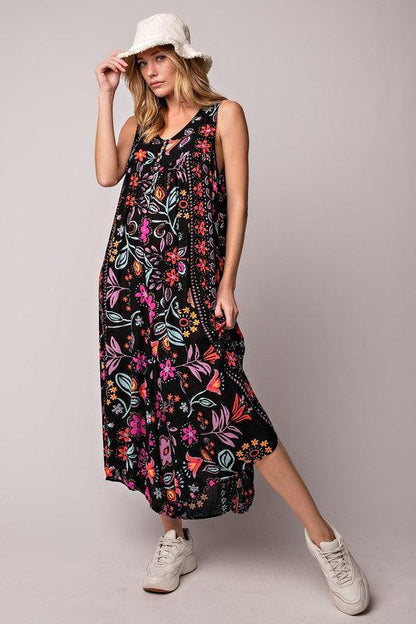 🎁Vintage floral print loose sleeveless jumpsuit✨FREE SHIPPING